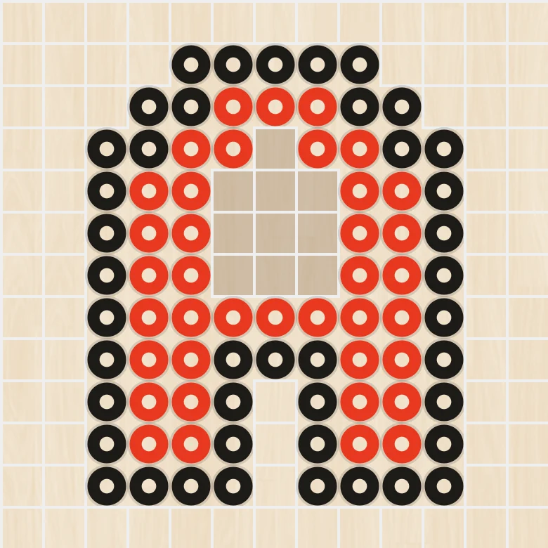 アイロンビーズ 図案 アルファベット・数字 A