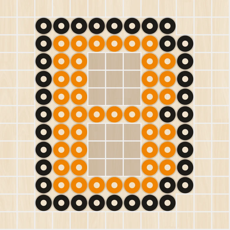 アイロンビーズ 図案 アルファベット・数字 B