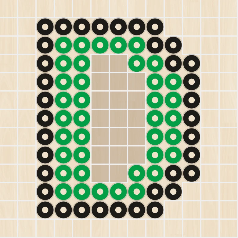 アイロンビーズ 図案 アルファベット・数字 D