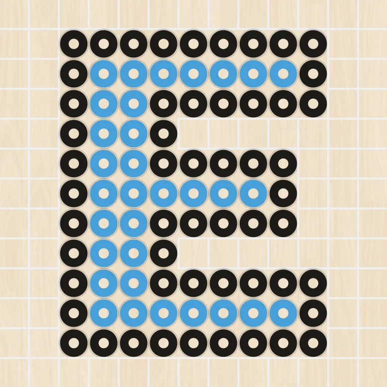 アイロンビーズ 図案 アルファベット・数字 E