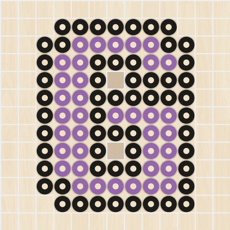 アイロンビーズ 図案 アルファベット・数字 G