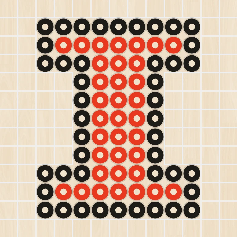 アイロンビーズ 図案 アルファベット・数字 I
