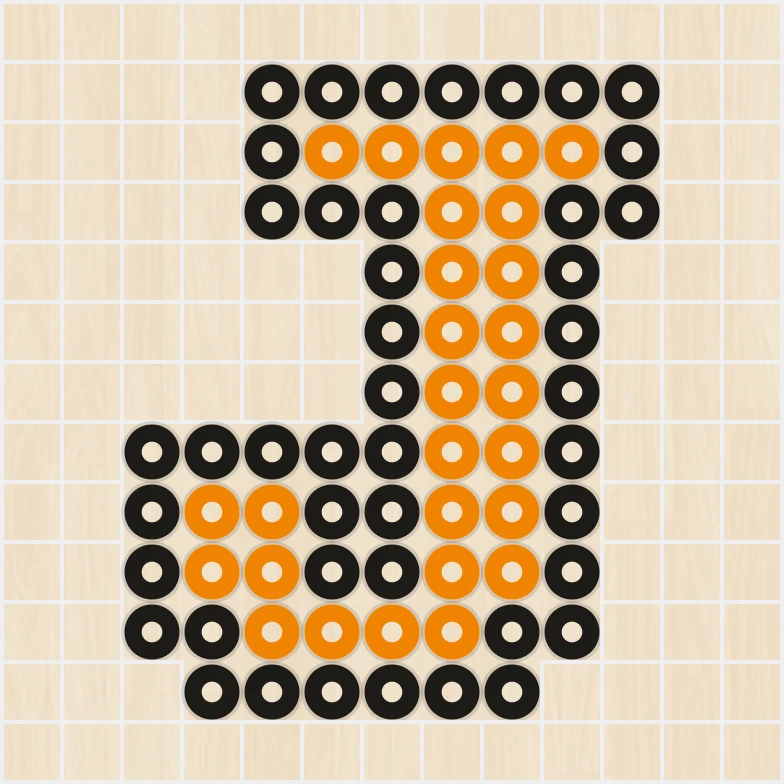 アイロンビーズ 図案 アルファベット・数字 J