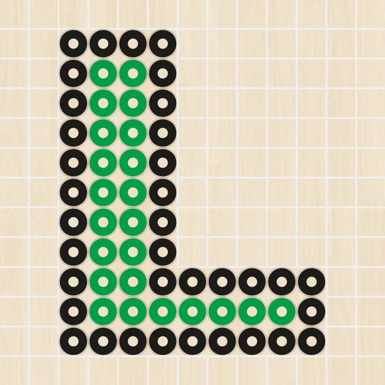 アイロンビーズ 図案 アルファベット・数字 L