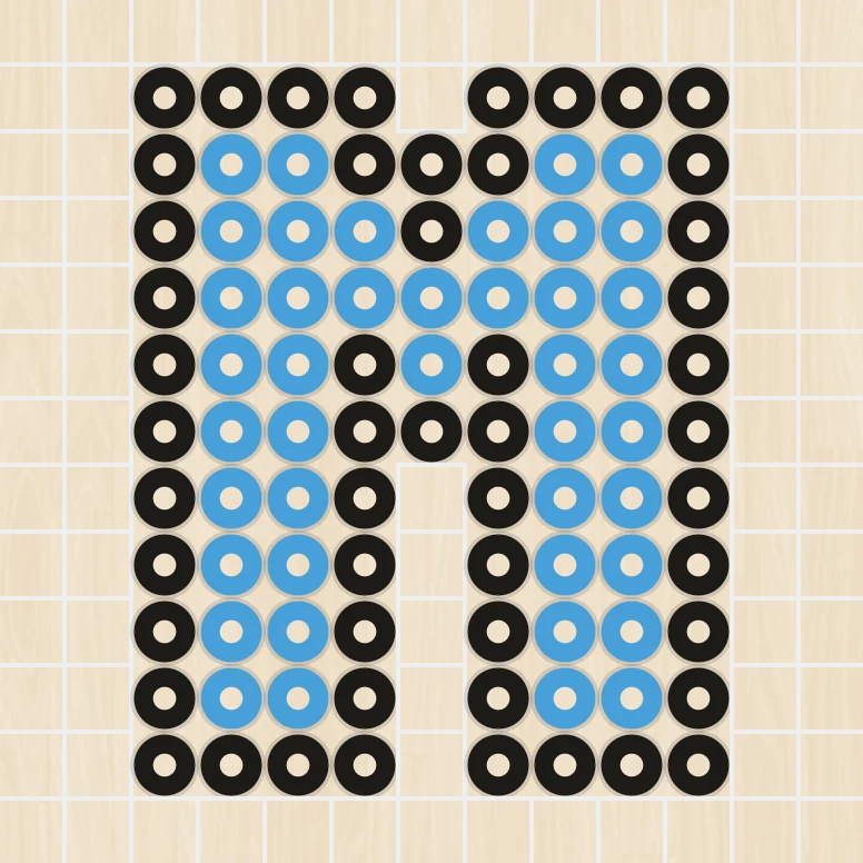 アイロンビーズ 図案 アルファベット・数字 M