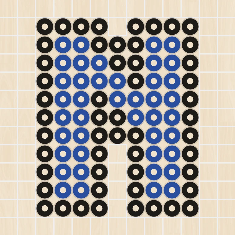 アイロンビーズ 図案 アルファベット・数字 N