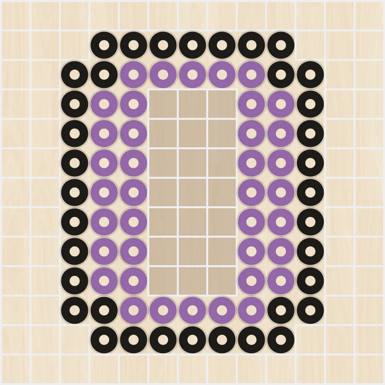 アイロンビーズ 図案 アルファベット・数字 O