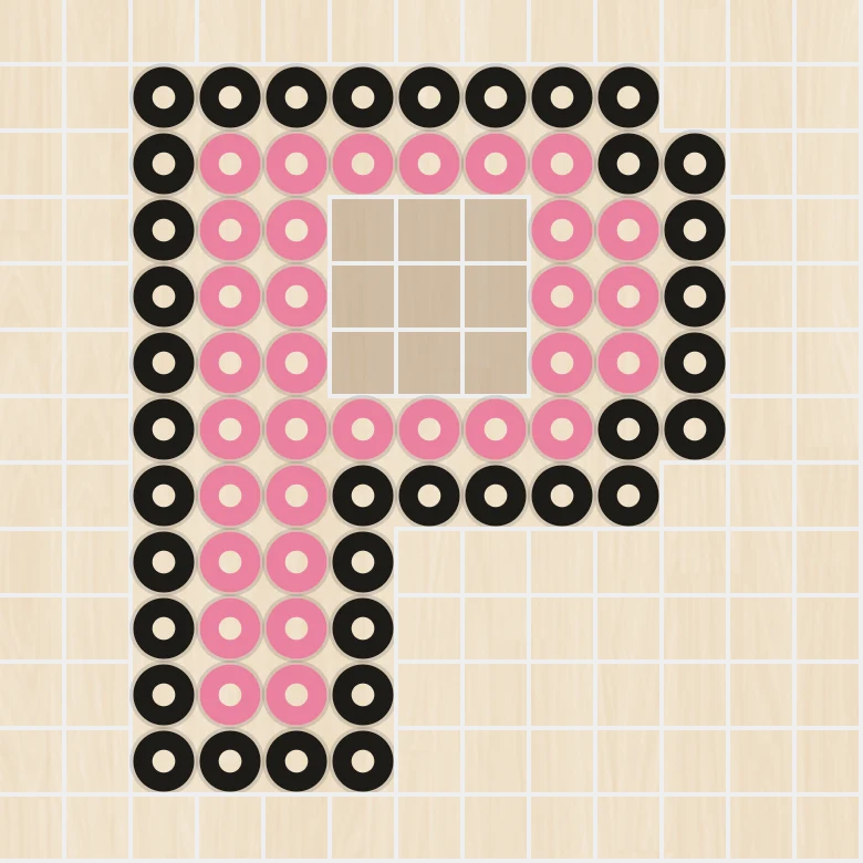 アイロンビーズ 図案 アルファベット・数字 P
