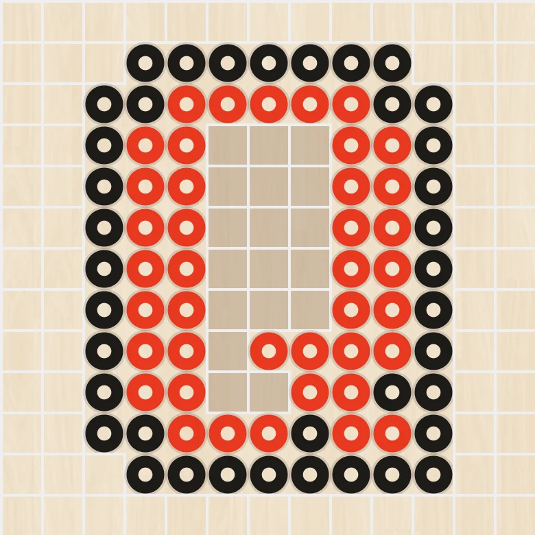 アイロンビーズ 図案 アルファベット・数字 Q