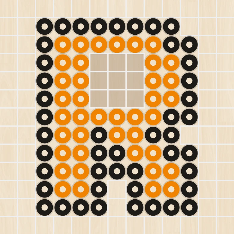 アイロンビーズ 図案 アルファベット・数字 R