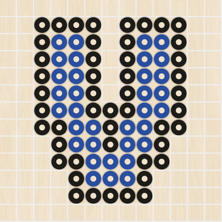 アイロンビーズ 図案 アルファベット・数字 V