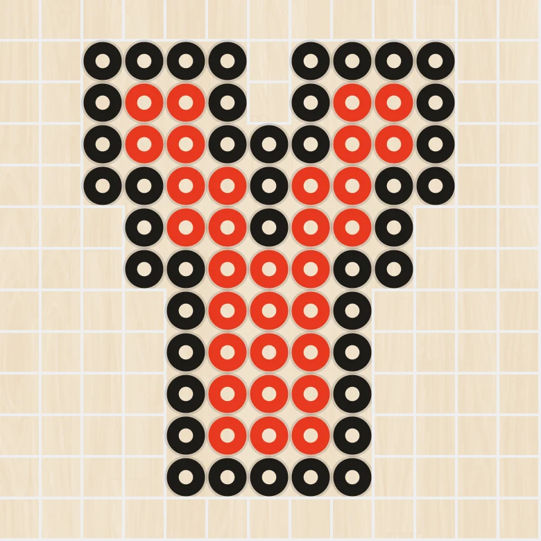 アイロンビーズ 図案 アルファベット・数字 Y