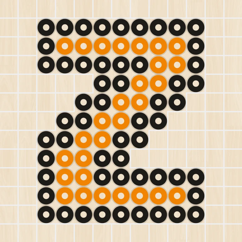 アイロンビーズ 図案 アルファベット・数字 Z