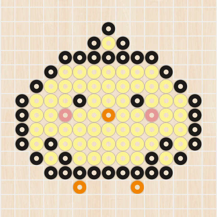 アイロンビーズ 図案 生き物 ひよこ