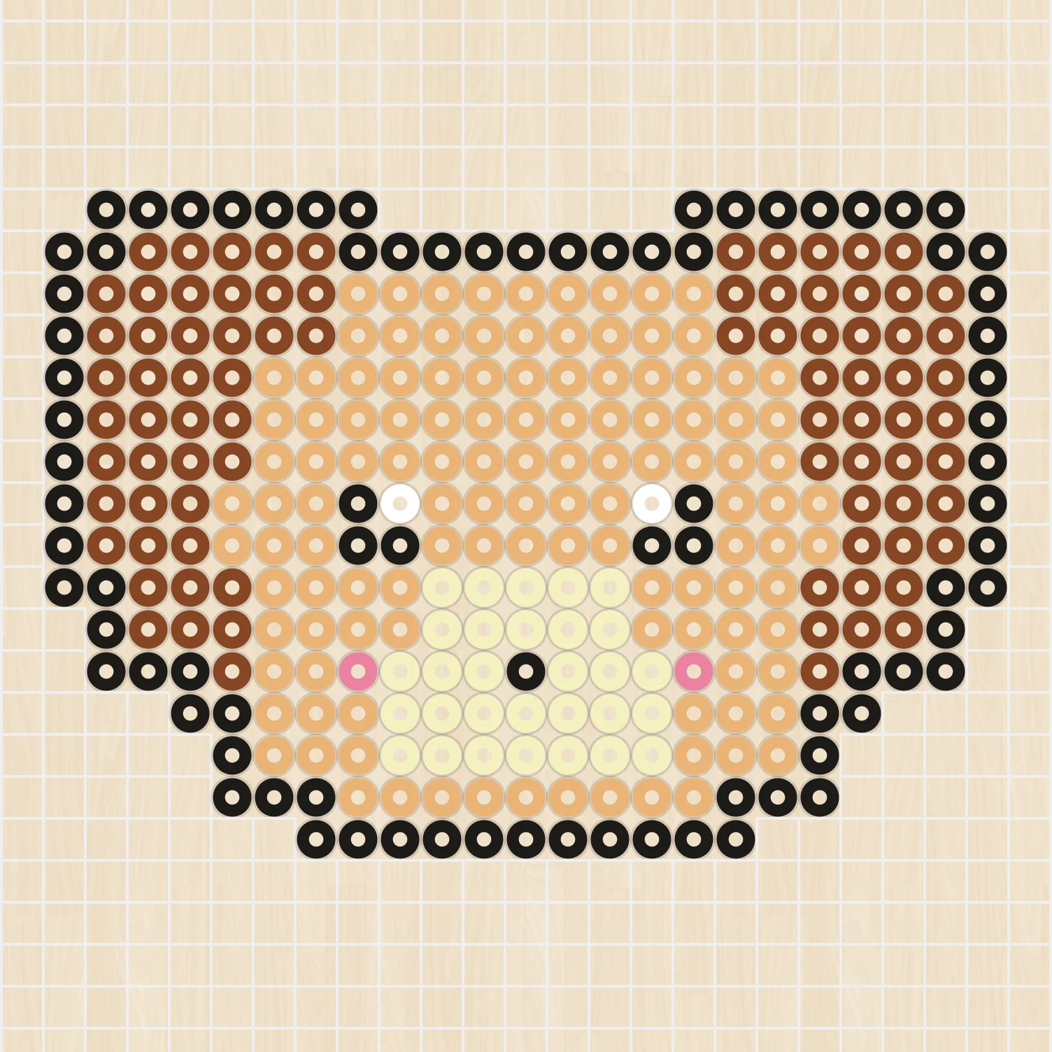 アイロンビーズ 図案 生き物 いぬ