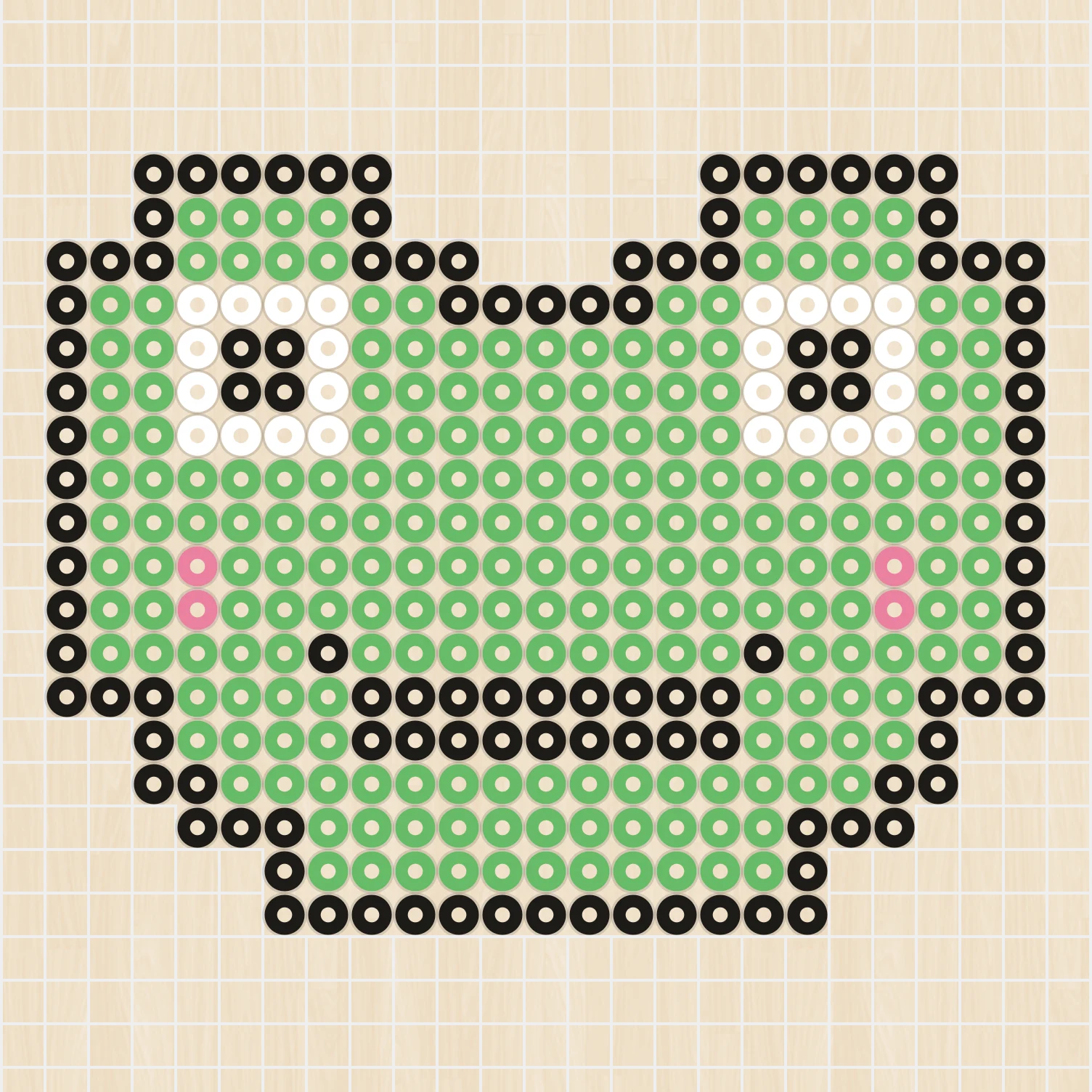 アイロンビーズ 図案 生き物 カエル