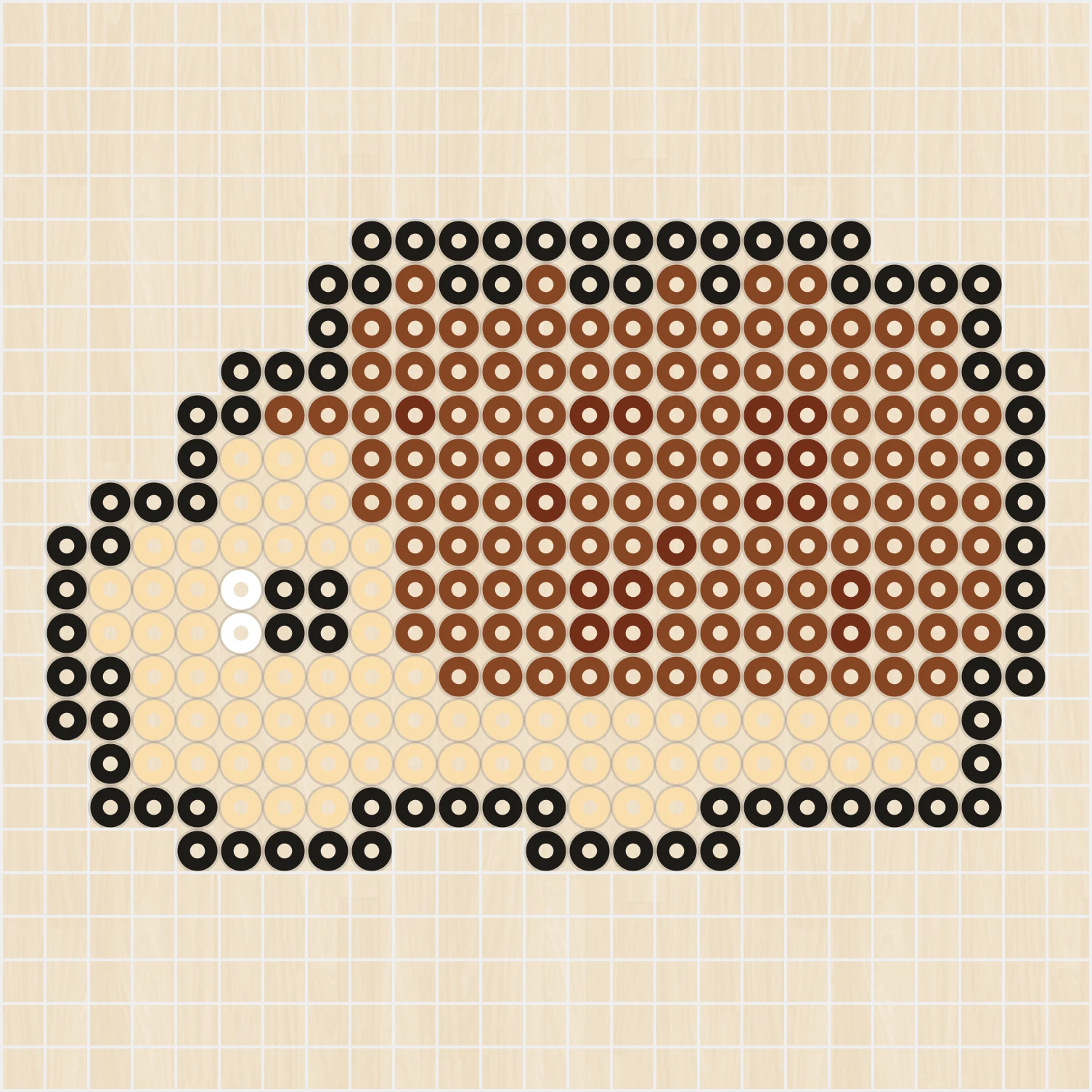 アイロンビーズ 図案 生き物 ハリネズミ