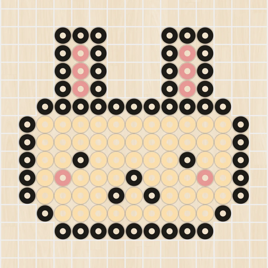 アイロンビーズ 図案 生き物 うさぎ