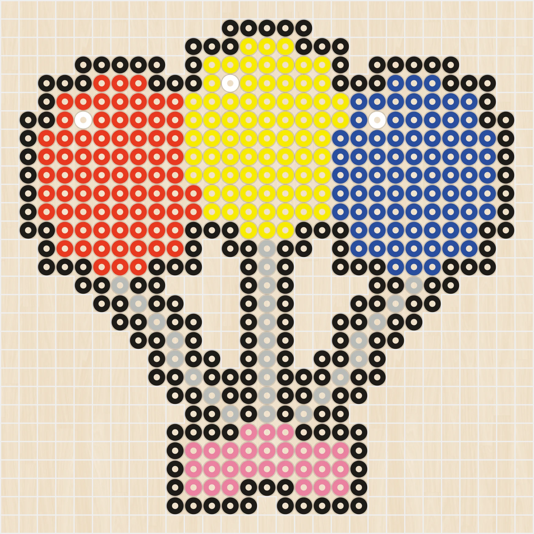 アイロンビーズ 図案 誕生日・お祝い 風船の束