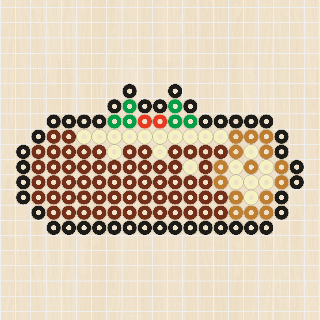 アイロンビーズ 図案 クリスマス ブッシュ・ド・ノエル