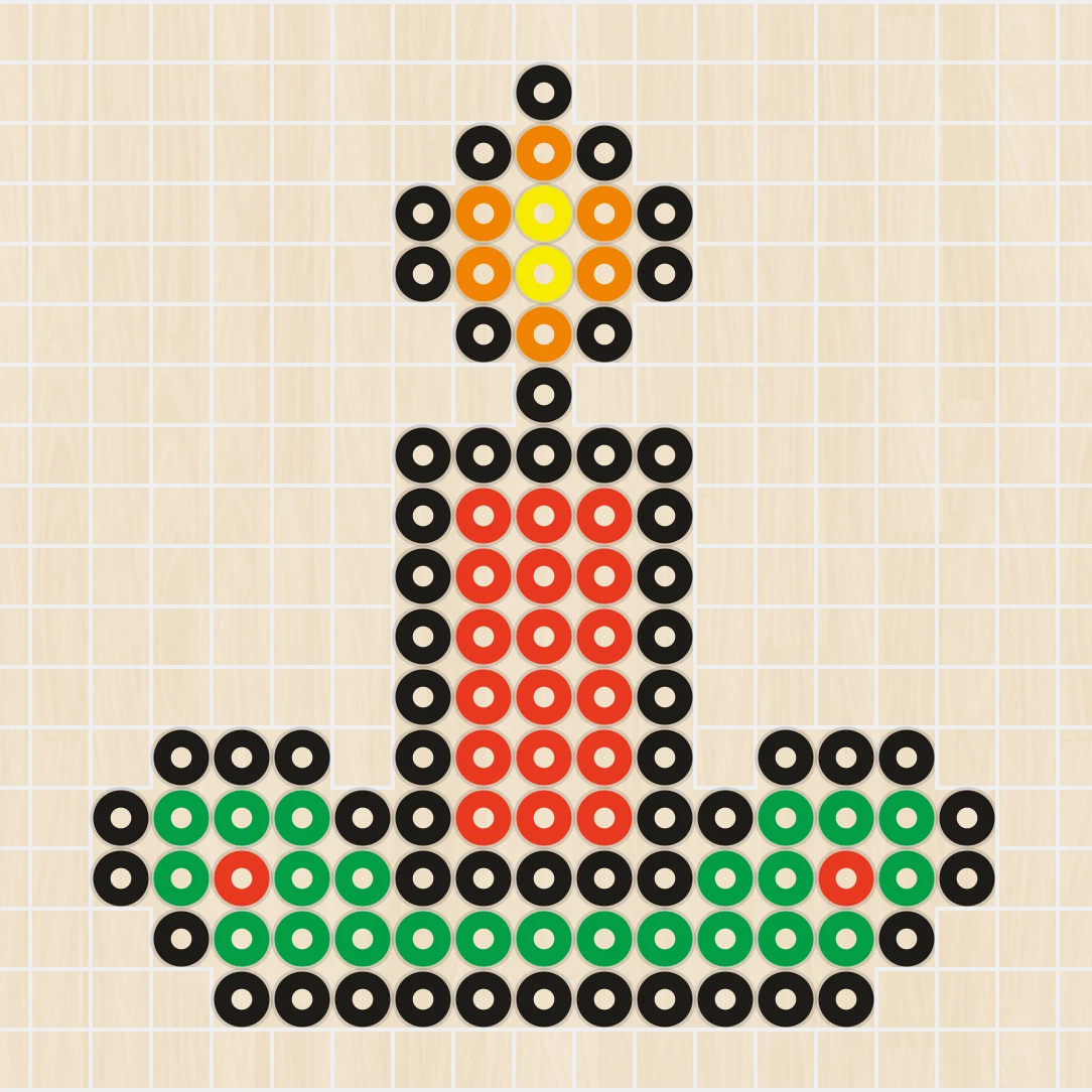 アイロンビーズ 図案 クリスマス キャンドル