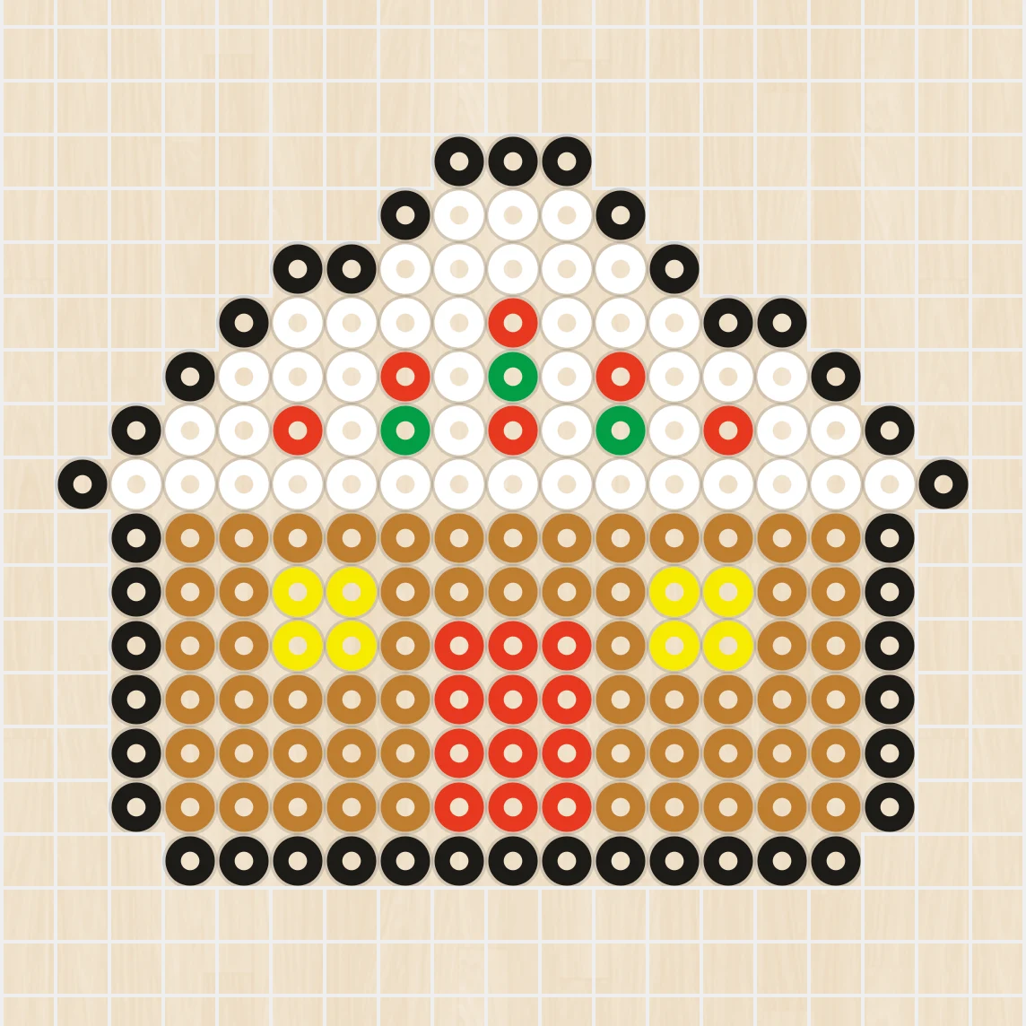アイロンビーズ 図案 クリスマス お菓子の家