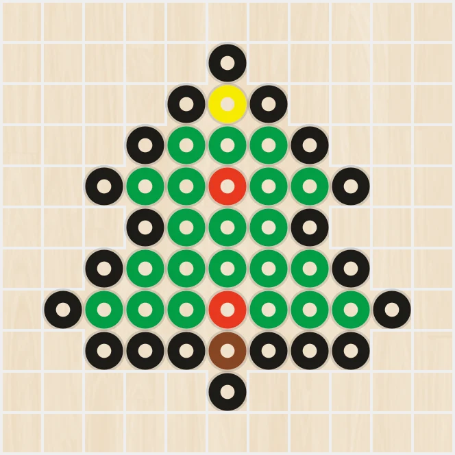 アイロンビーズ 図案 クリスマス ミニツリー