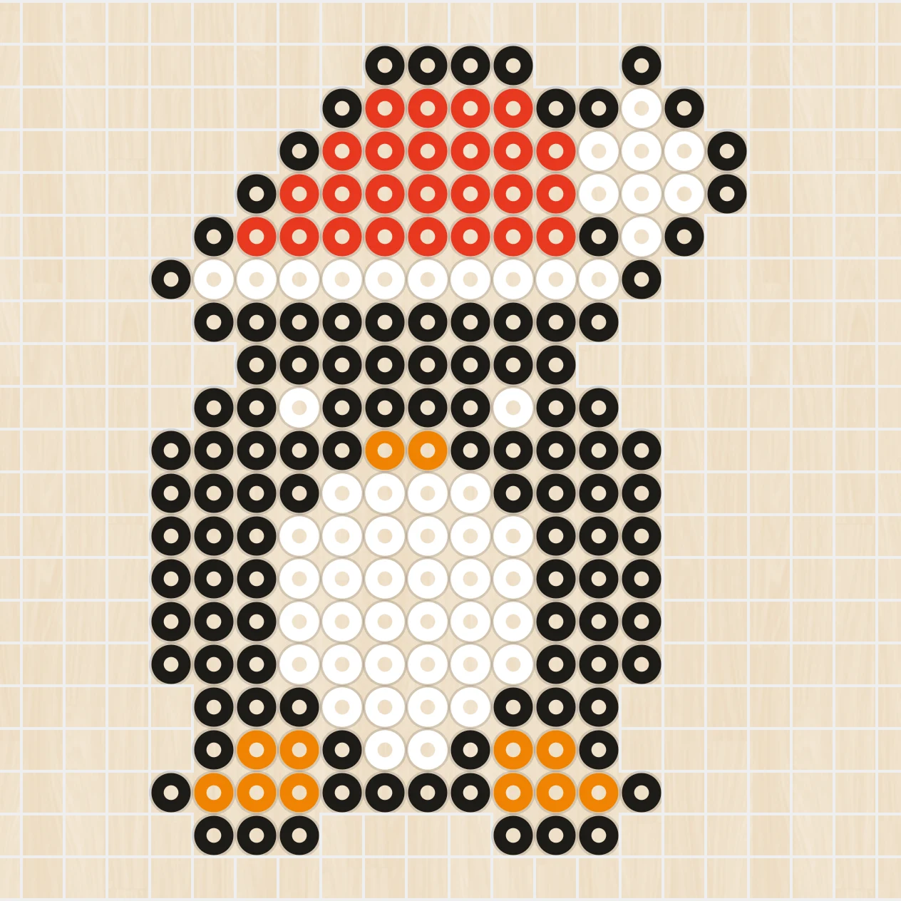 アイロンビーズ 図案 クリスマス ペンギン