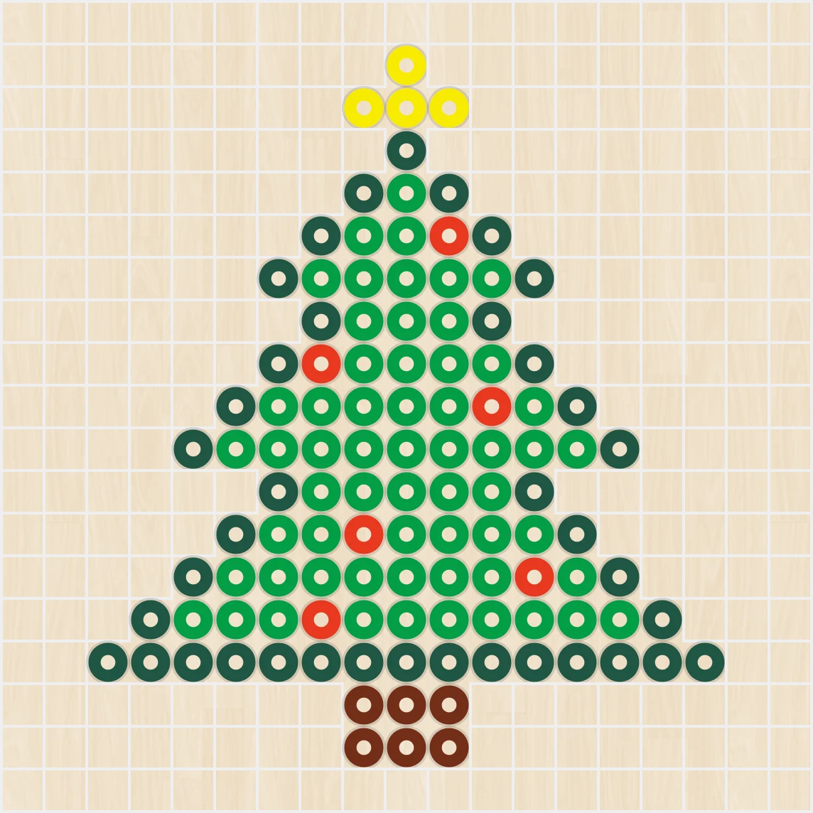 アイロンビーズ 図案 クリスマス ツリー