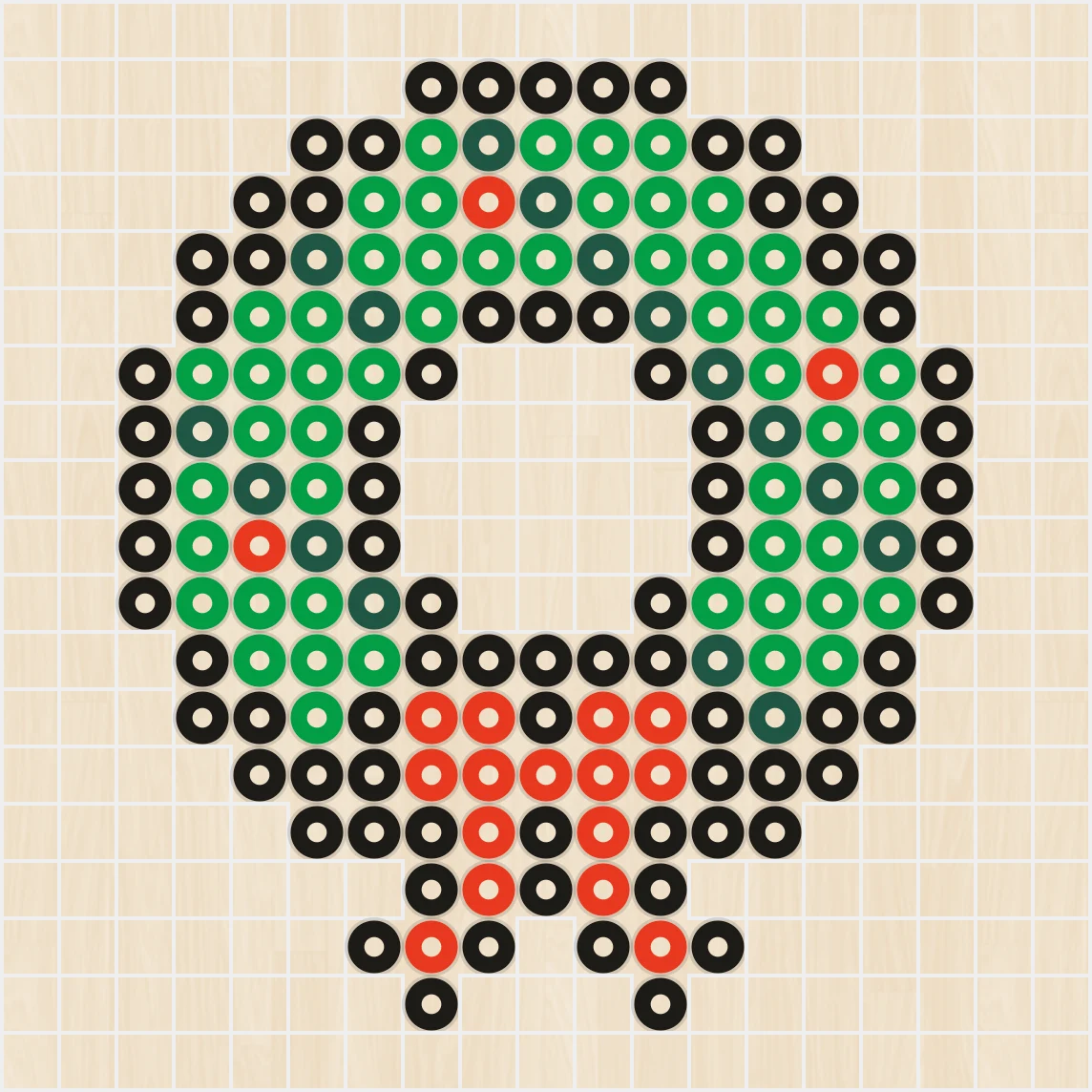 アイロンビーズ 図案 クリスマス リース