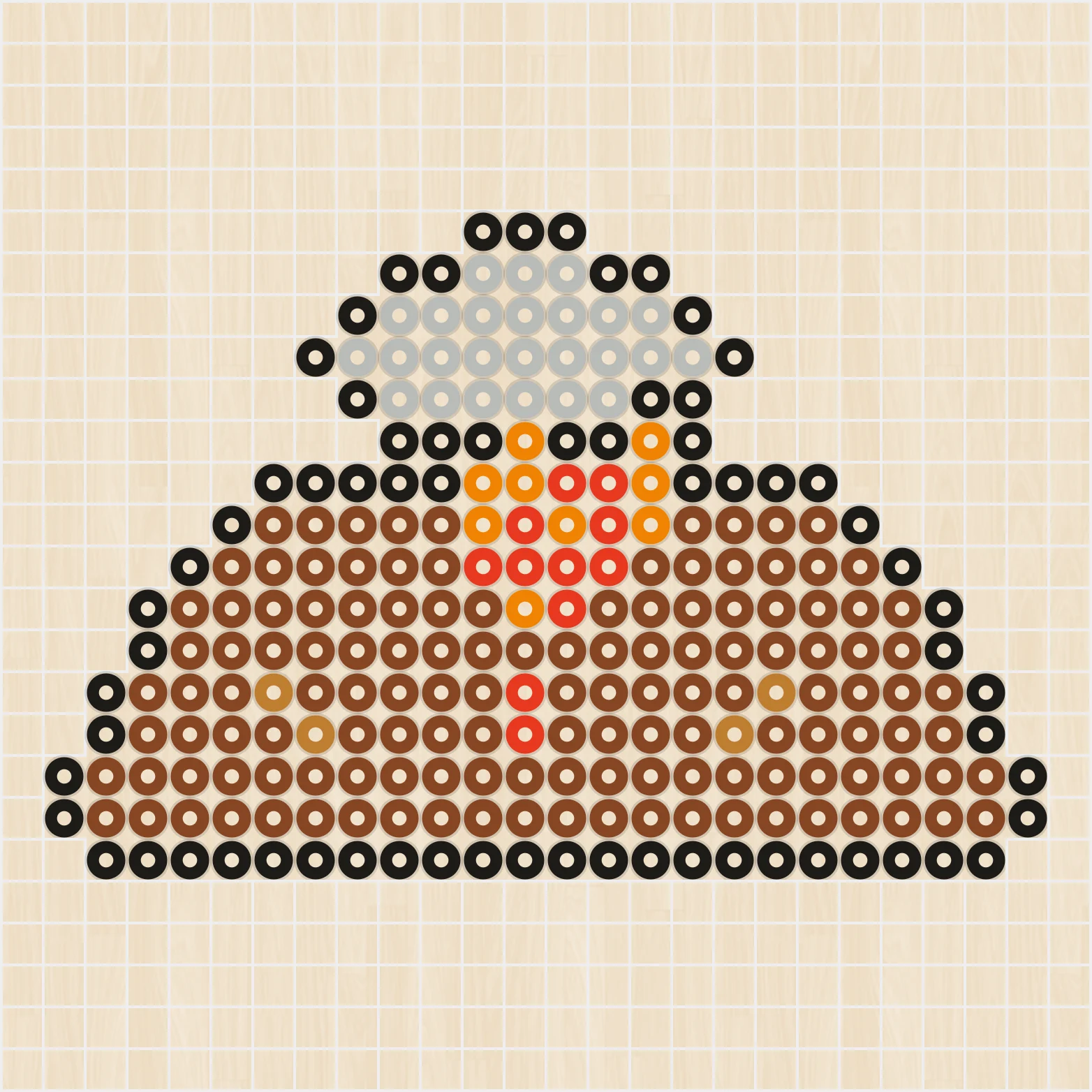 アイロンビーズ 図案 恐竜 火山