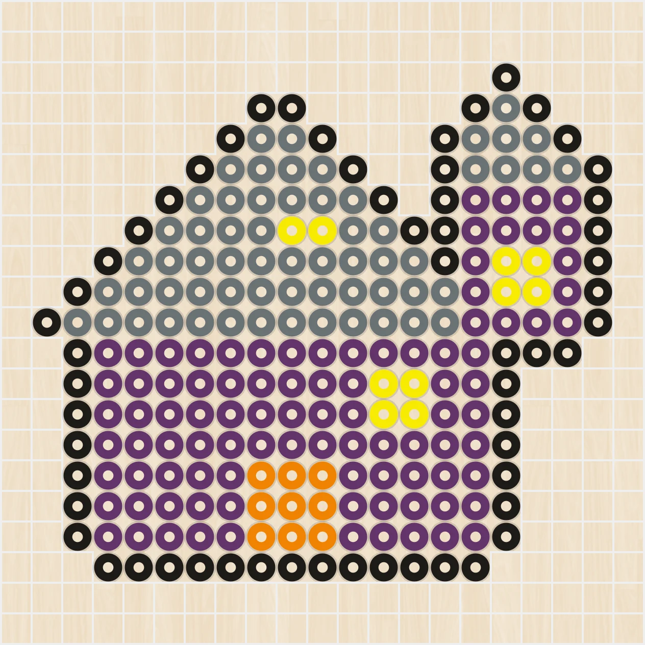 アイロンビーズ 図案 ハロウィン おばけ屋敷