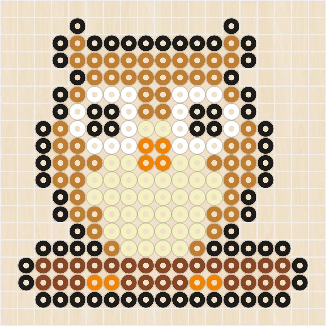 アイロンビーズ 図案 ハロウィン フクロウ