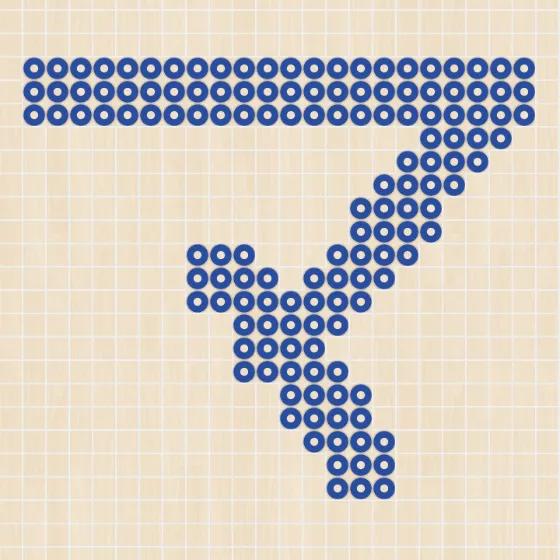 アイロンビーズ 図案 カタカナ マ