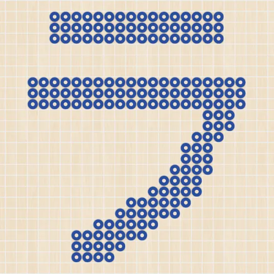 アイロンビーズ 図案 カタカナ ラ