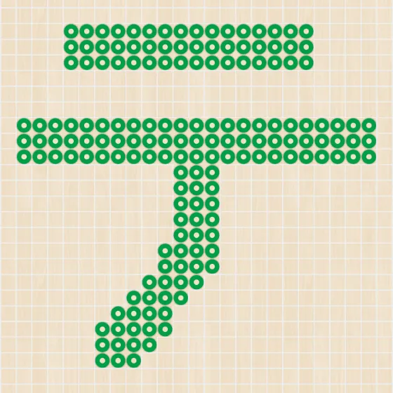 アイロンビーズ 図案 カタカナ テ