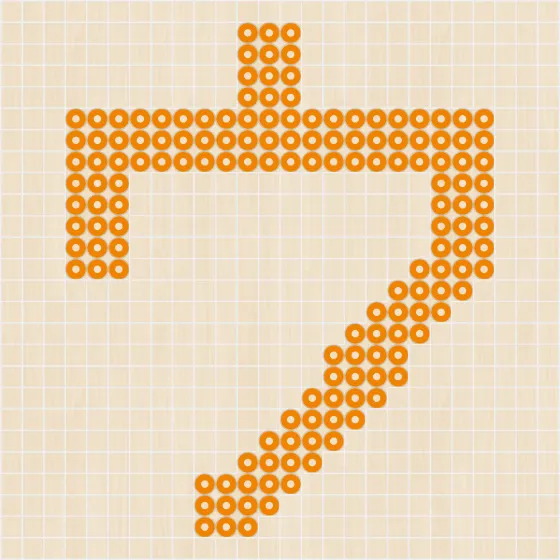 アイロンビーズ 図案 カタカナ ウ