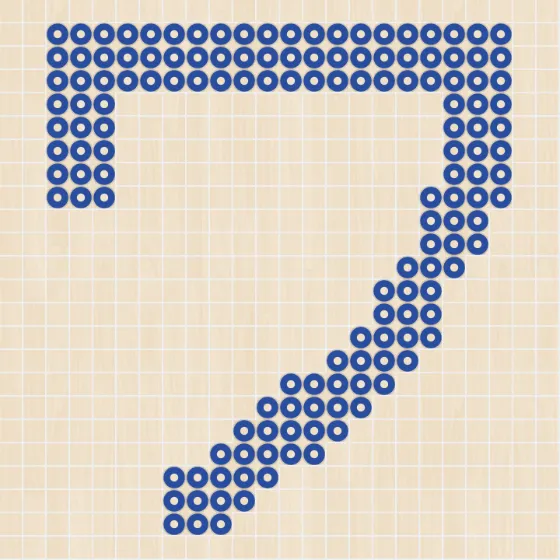 アイロンビーズ 図案 カタカナ ワ