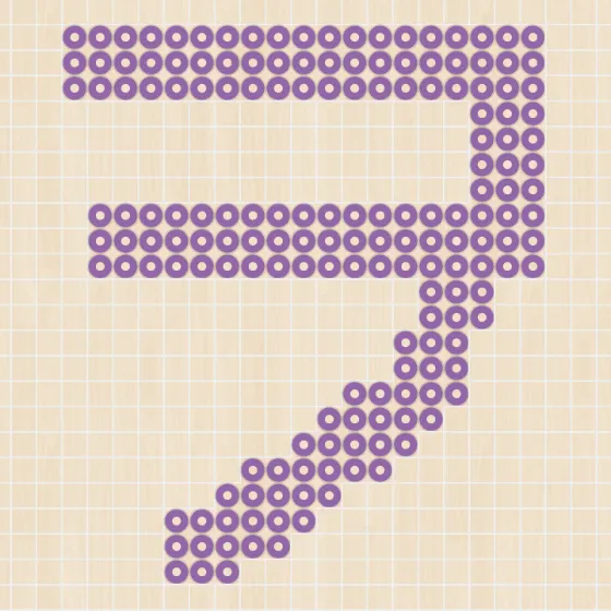 アイロンビーズ 図案 カタカナ ヲ