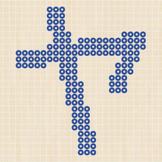 アイロンビーズ 図案 カタカナ ヤ