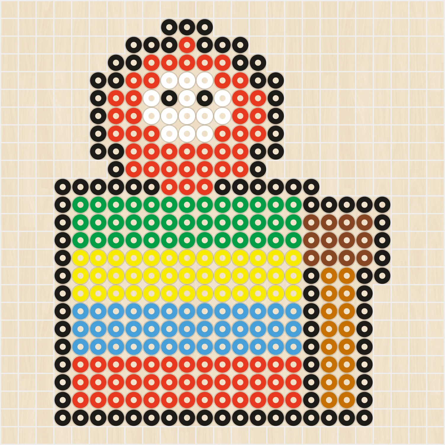 アイロンビーズ 図案 お正月 だるま落とし