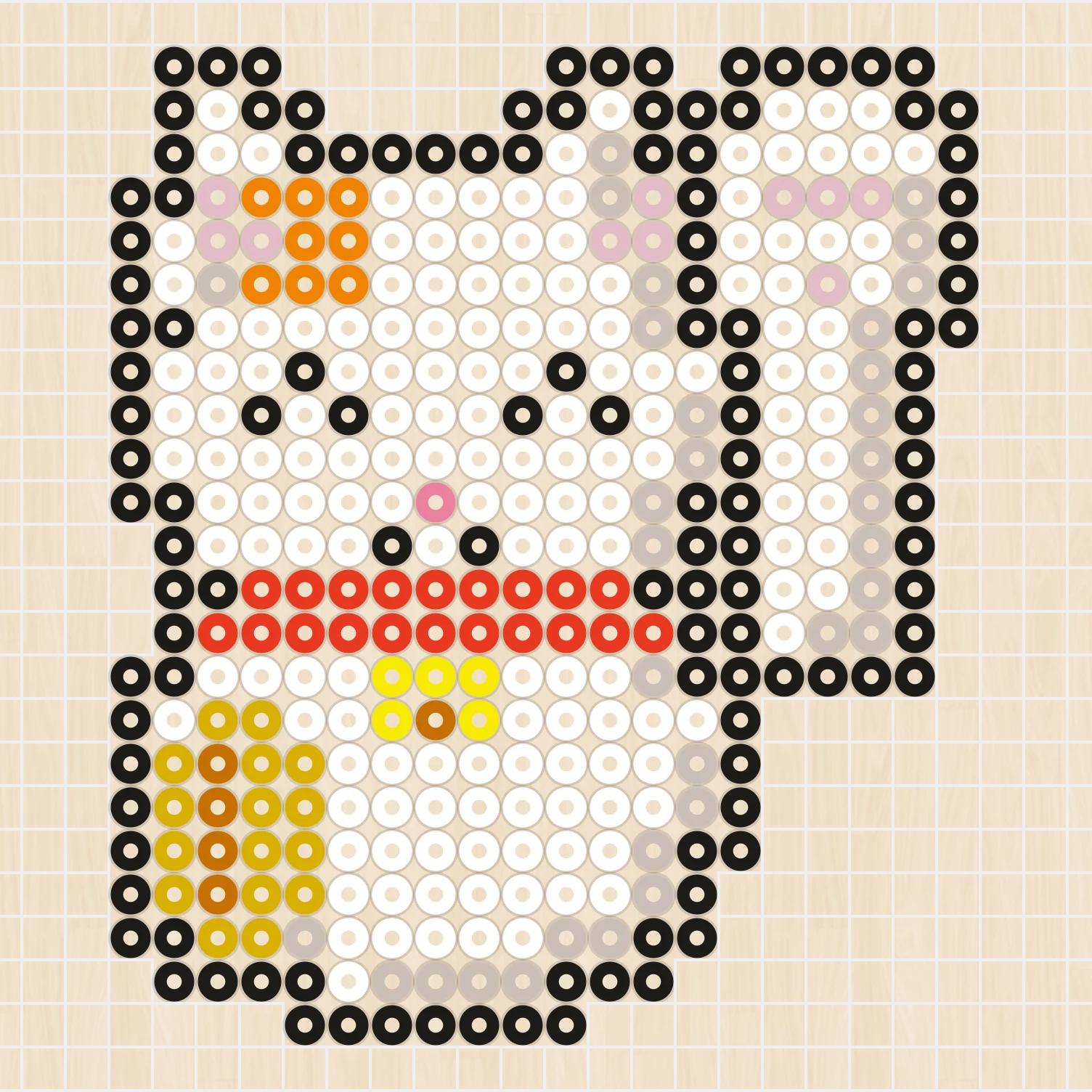 アイロンビーズ 図案 お正月 招き猫