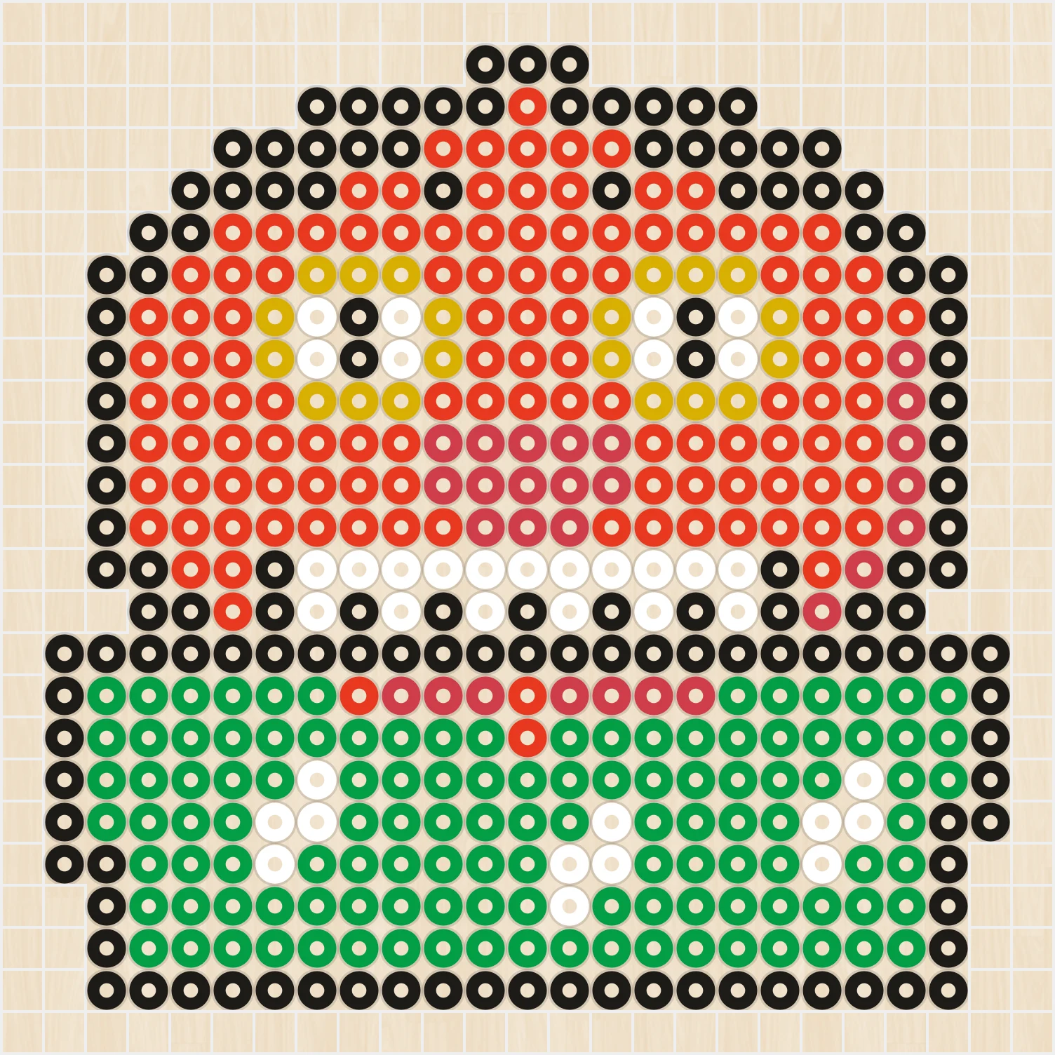 アイロンビーズ 図案 お正月 獅子舞