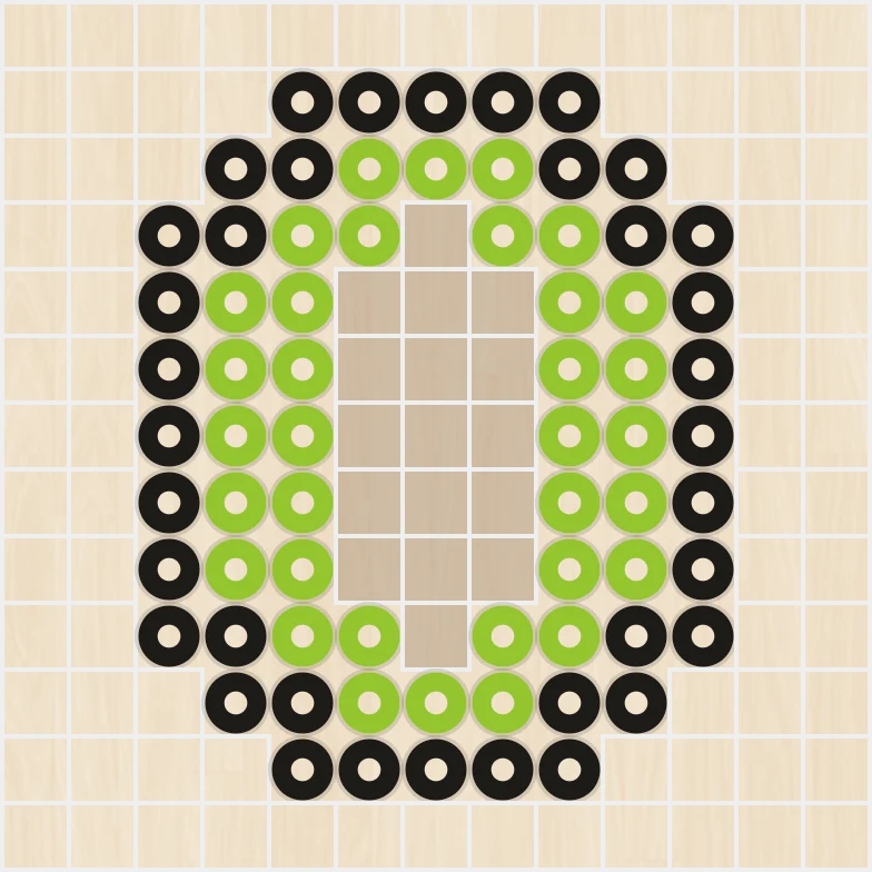 アイロンビーズ 図案 アルファベット・数字 0