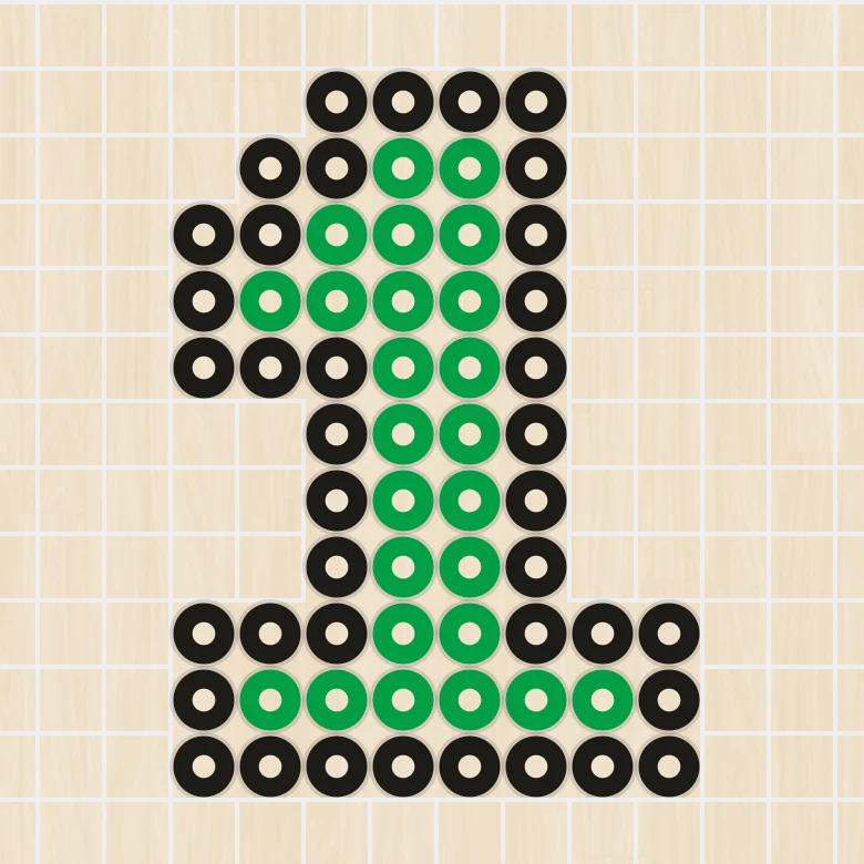 アイロンビーズ 図案 アルファベット・数字 1