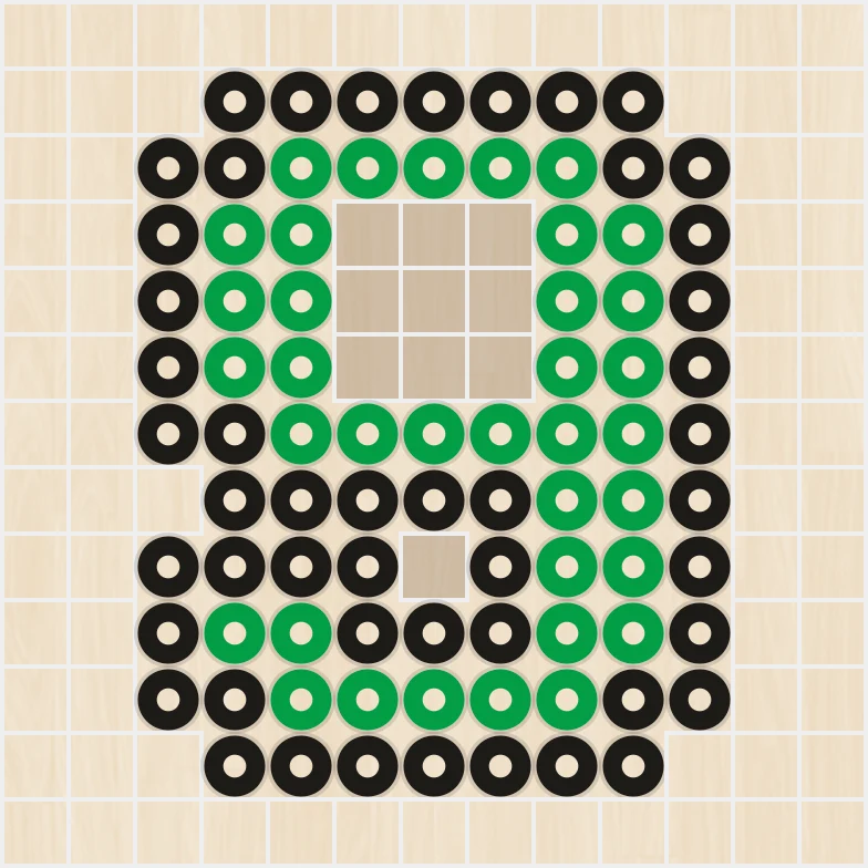 アイロンビーズ 図案 アルファベット・数字 9