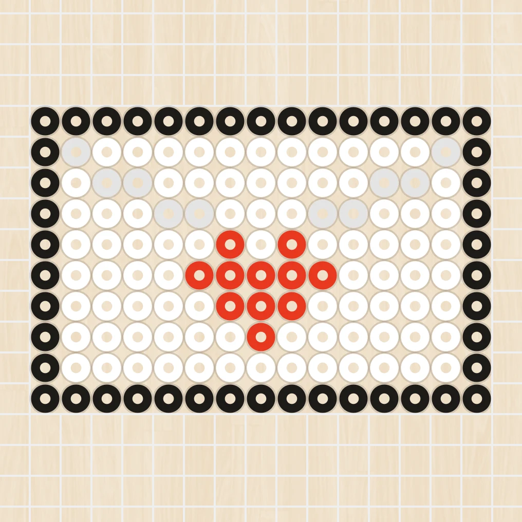 アイロンビーズ 図案 ハート・バレンタイン ミニラブレター