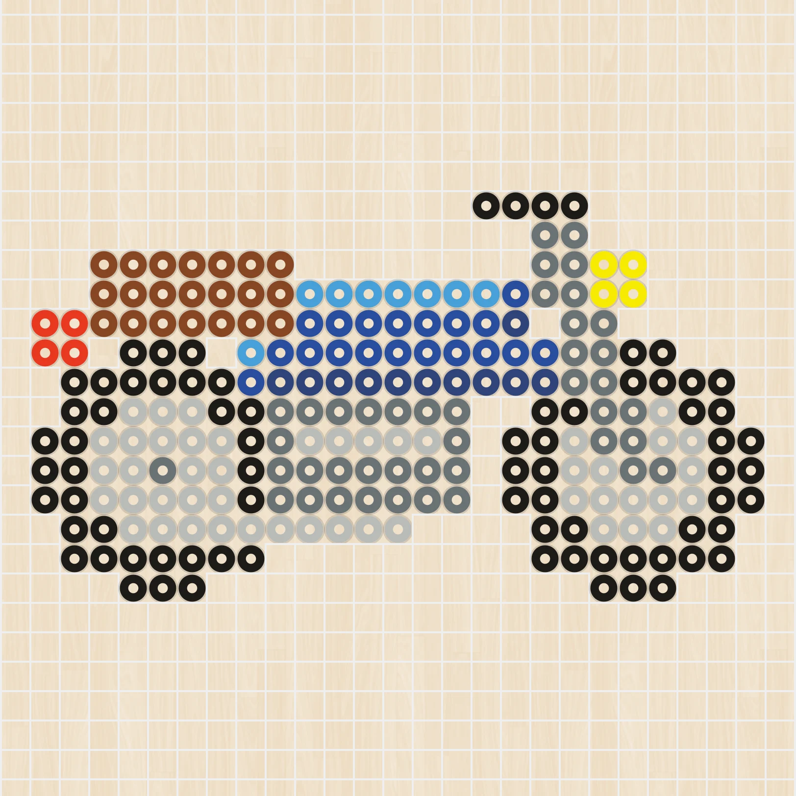 アイロンビーズ 図案 乗り物 バイク