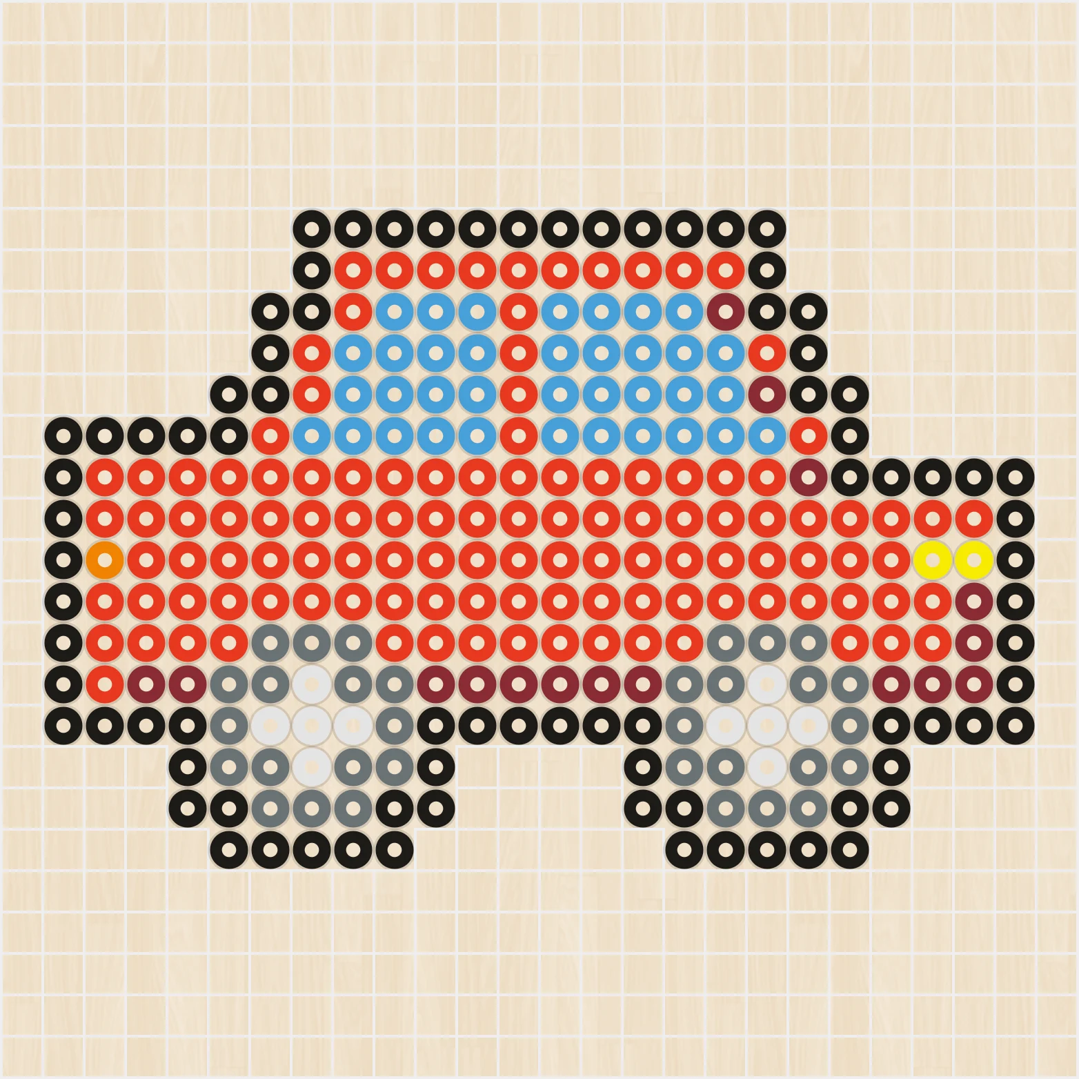 アイロンビーズ 図案 乗り物 自動車