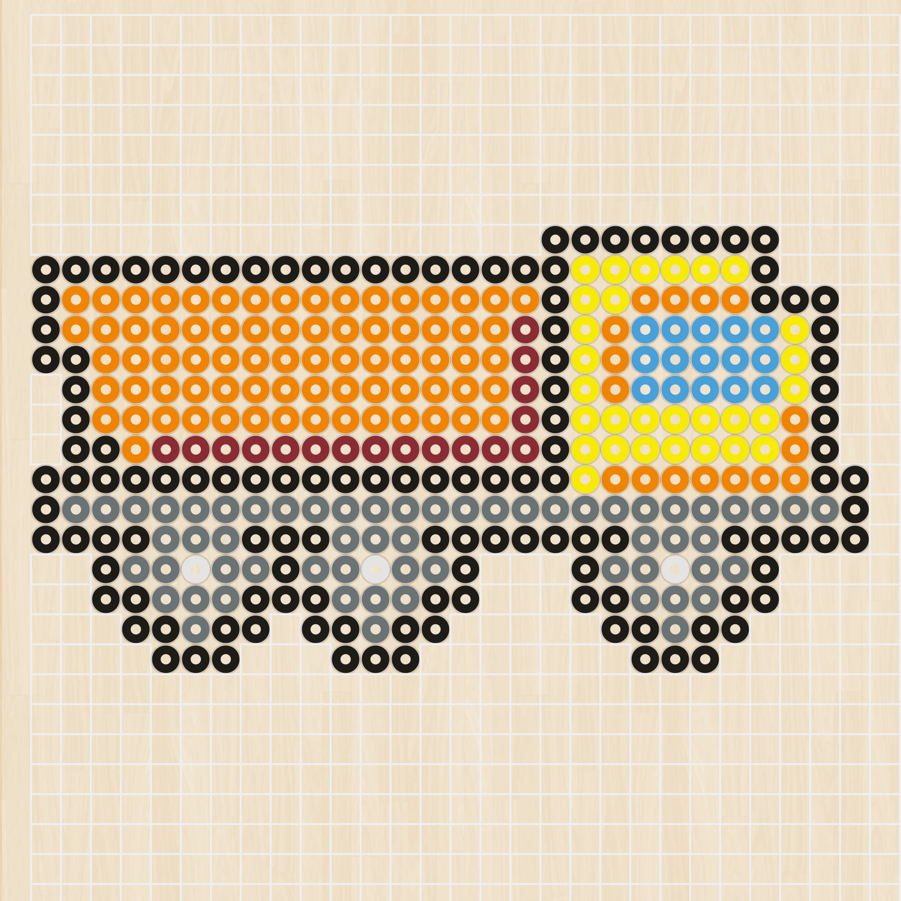 アイロンビーズ 図案 乗り物 ダンプカー